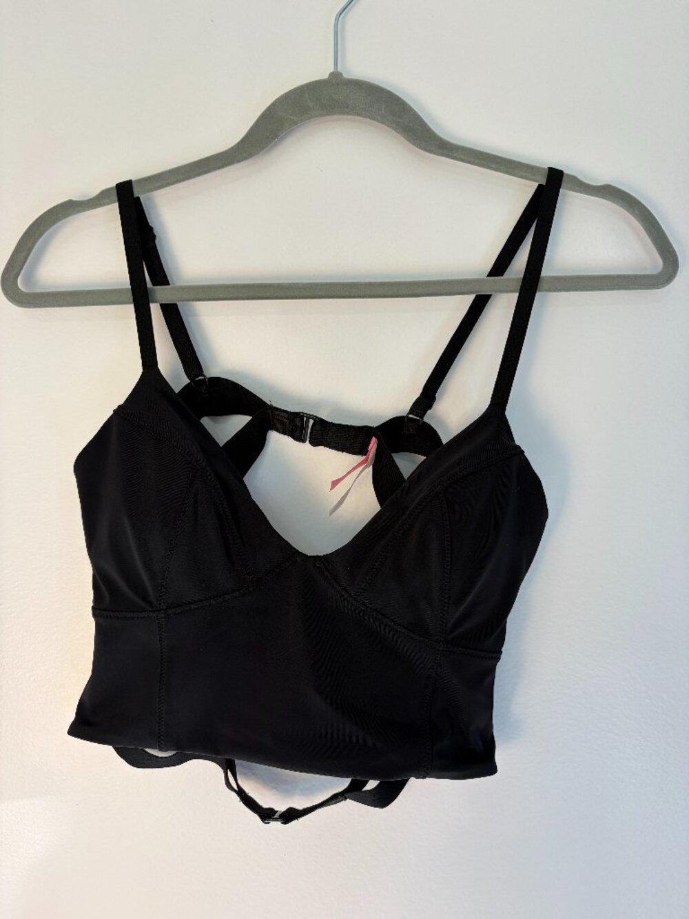Victoria's Secret Black Deep V Satin Fabric Bralette